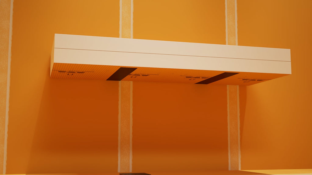The Original Floating Shower Bench Kit® with Orange XPS Waterproof Board - Original Shower Bench Bracket®