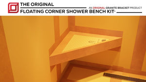 *New* The Original Floating Corner Shower Bench Kit with Schluter® Kerdi Board by Original Granite Bracket