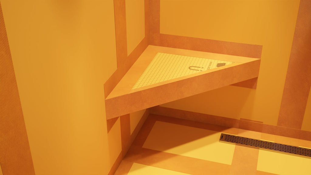 *New* The Original Floating Corner Shower Bench Kit with Orange XPS Waterproof Board by Original Granite Bracket